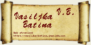 Vasiljka Batina vizit kartica